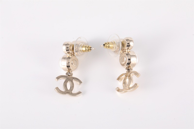 CHANEL(香奈兒)  合金 22C 珍珠水鑽 耳環耳釘-3