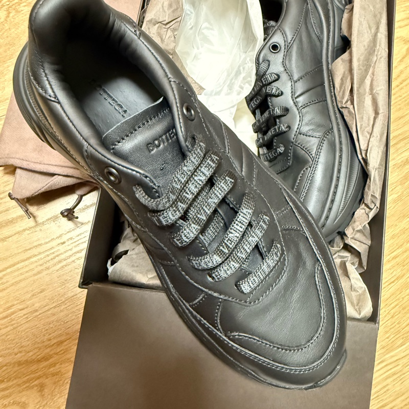 BOTTEGA VENETA BV Speedster Leather Sneakers - Black低筒運動休閒鞋 老爹鞋 板鞋-6