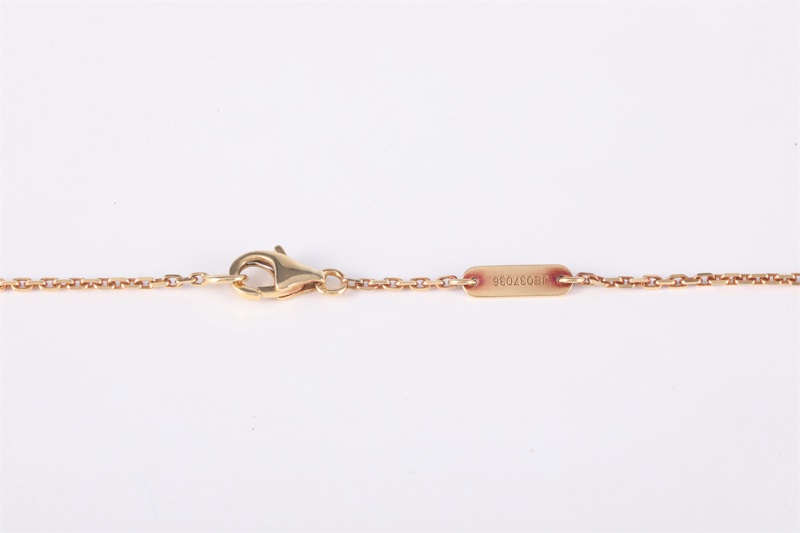 VAN CLEEF&ARPELS(梵克雅寶) Vintage Alhambra 中號單花項鏈 2013年聖誕 單鑽 18K黃金/鑽石/孔雀石 項鏈 黃金-4