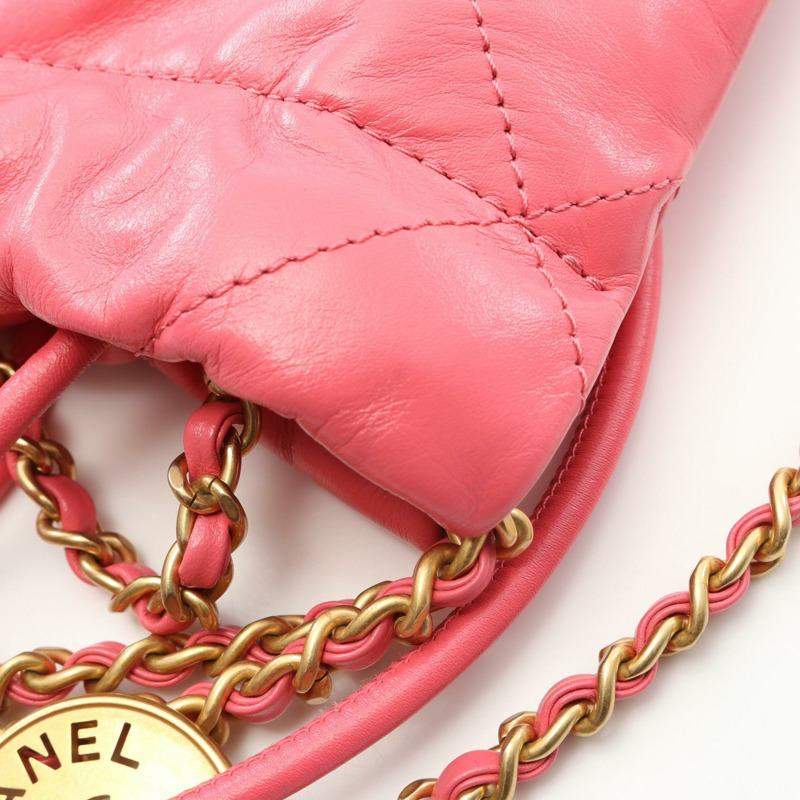CHANEL chanel 22 迷你 Matelasse 單肩包 AS3980 皮革粉紅二手女 GHW-6
