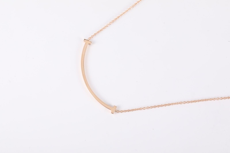 TIFFANY&CO(蒂芙尼) Tiffany T 微笑項鏈 小號 滿鑽 18K玫瑰金/鑽石 項鏈 玫瑰金 18K-2