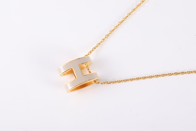 HERMES(愛馬仕) Pop H 項鏈 小號 金色 奶茶色-1