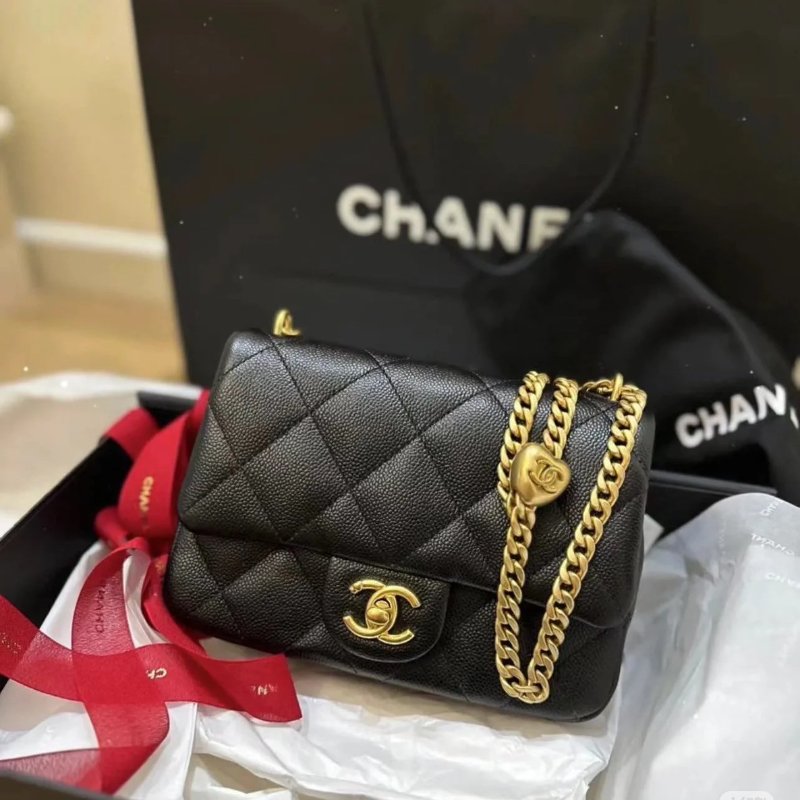 (🤍已售出/可私訊預定)🏷️Chanel.23P 愛心調節扣 荔枝牛 19 芯片款-27