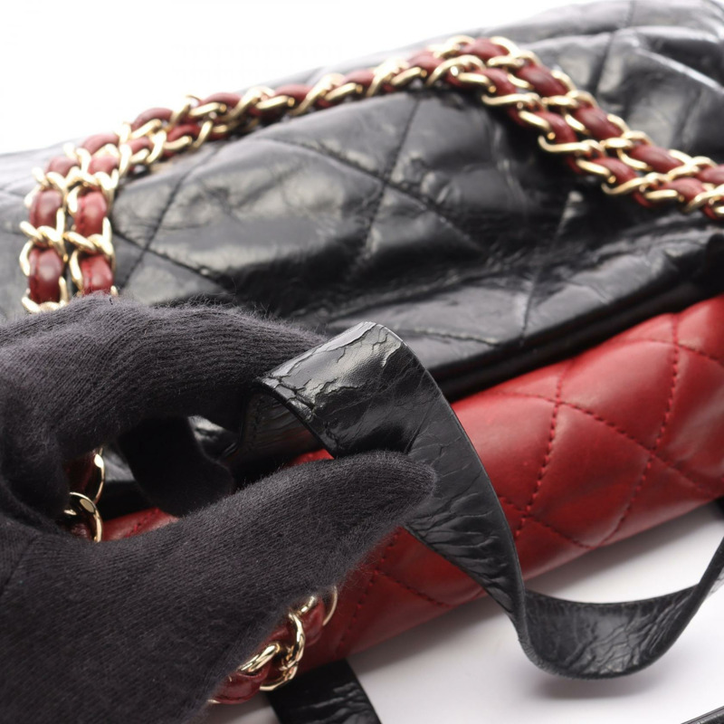 CHANEL Matelasse 鏈條單肩包 小牛皮 羔羊皮 BK 波爾多色 二手 GHW-12
