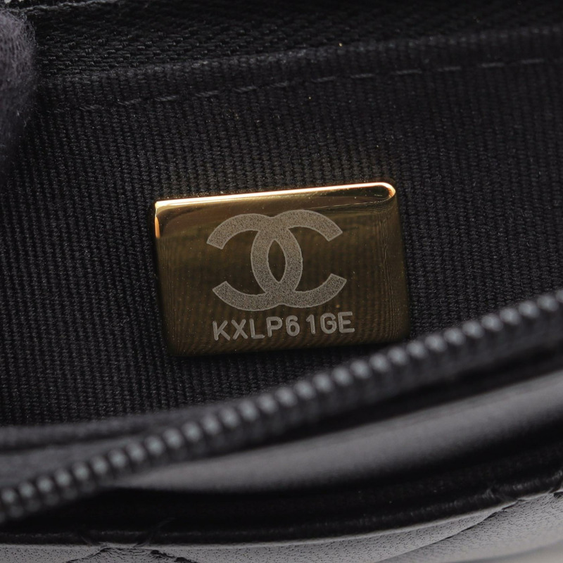 CHANEL Matelasse 鏈條單肩包 小羊皮 黑色 二手 女款 GHWCOCO CC-4