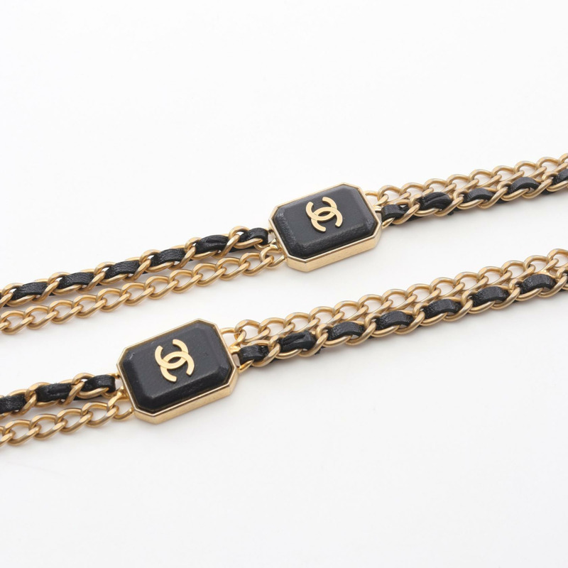 CHANEL Matelasse 鏈條單肩包 小羊皮 黑色 二手 女款 GHWCOCO CC-6