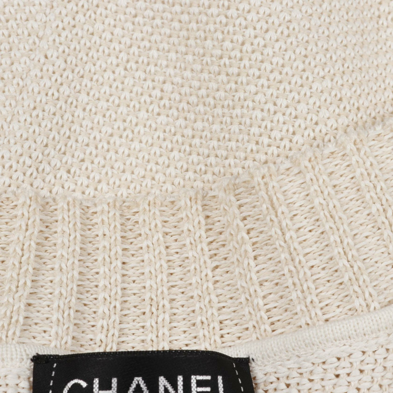 CHANEL COCO 馬克紐扣衫 P51283K06578 棉質米色二手女款 #34-6