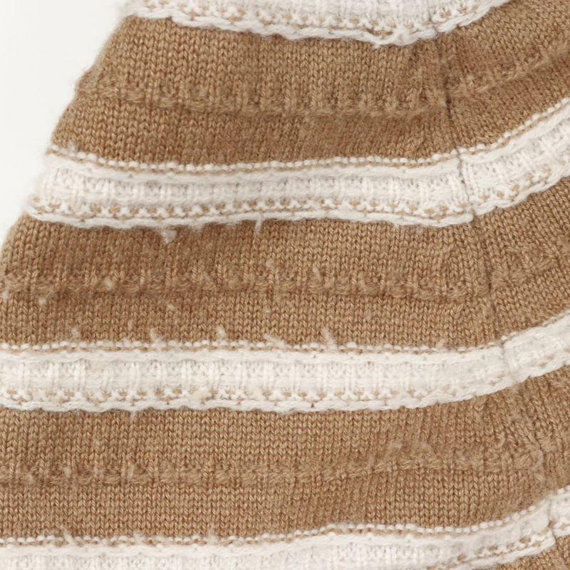 CHANEL 開襟衫 條紋 P51639K06641 羊絨 棕色 白色 二手 女款 #38 COCO-5