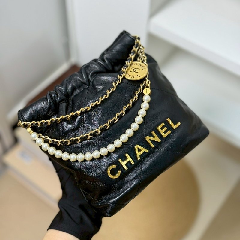 🏷️Chanel.23S 22 mini bag 珍珠垃圾袋 限量秀款 芯片款-15
