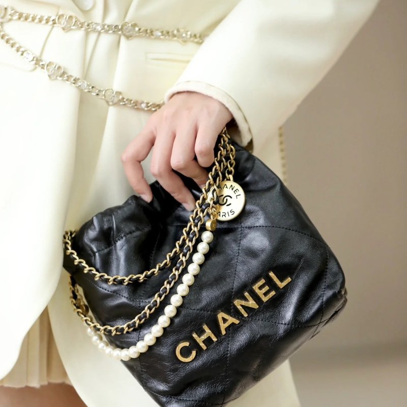 🏷️Chanel.23S 22 mini bag 珍珠垃圾袋 限量秀款 芯片款-24