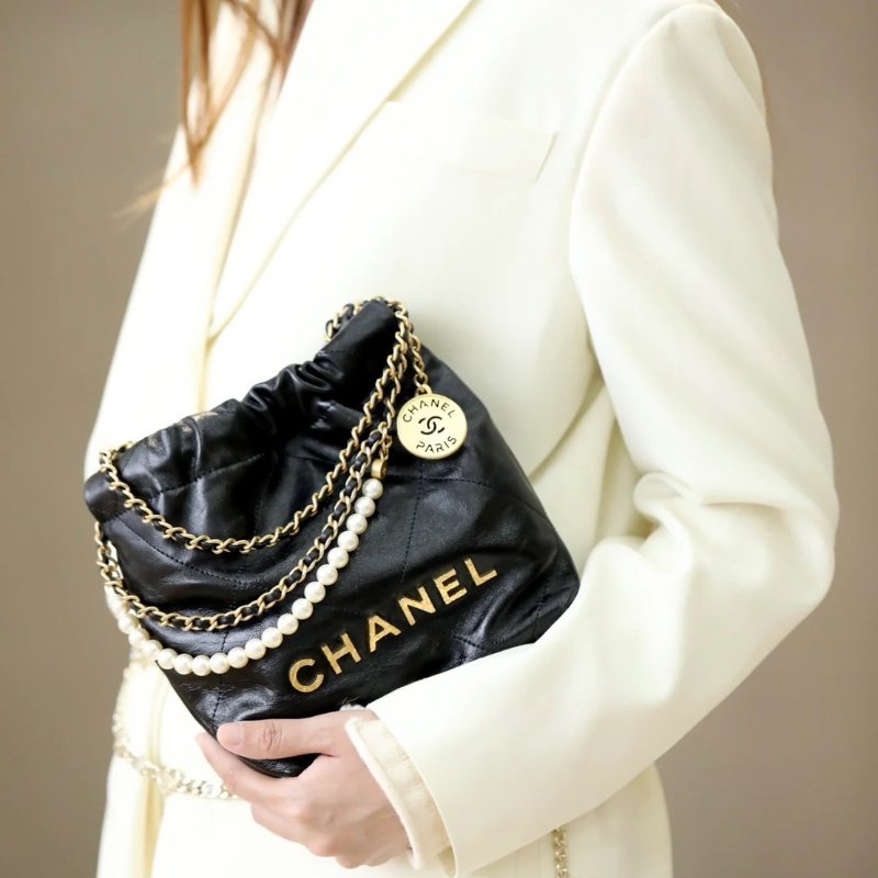 🏷️Chanel.23S 22 mini bag 珍珠垃圾袋 限量秀款 芯片款-25