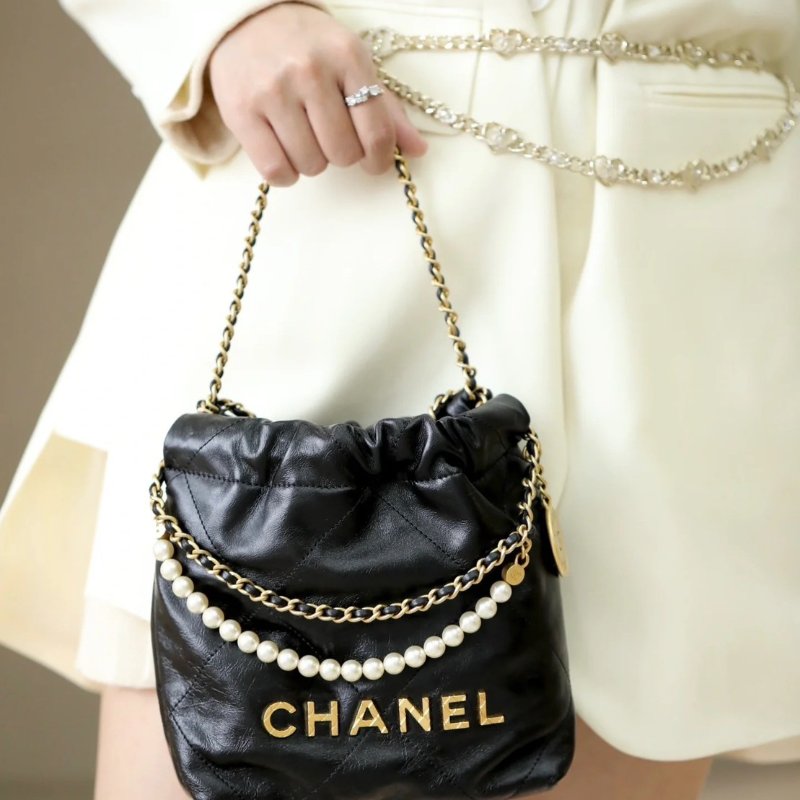 🏷️Chanel.23S 22 mini bag 珍珠垃圾袋 限量秀款 芯片款-26