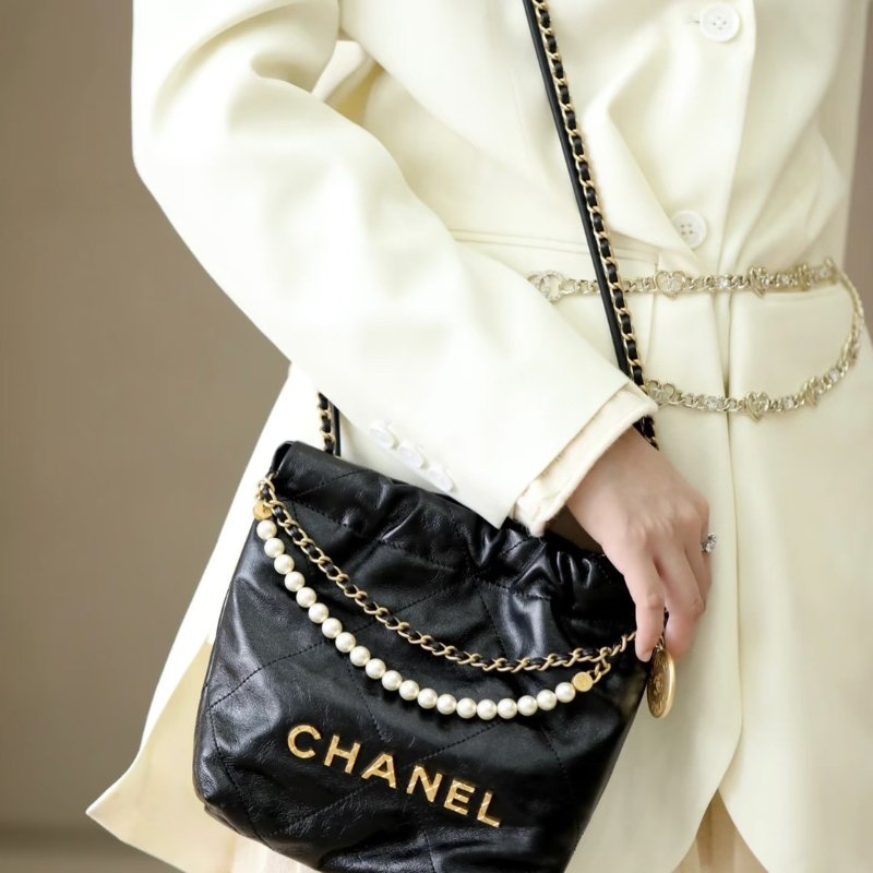 🏷️Chanel.23S 22 mini bag 珍珠垃圾袋 限量秀款 芯片款-27