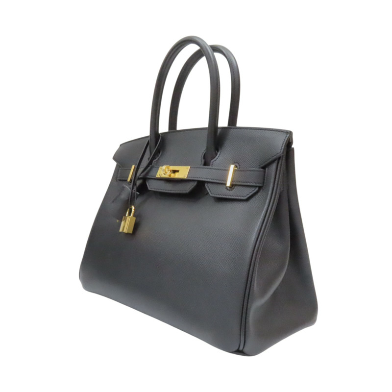 黑色 Epsom牛革 Birkin 30 柏金包 手提包 A刻 金扣 A IS 960 AH-2