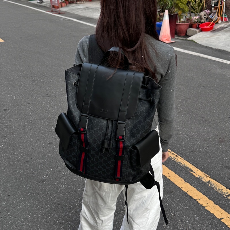 (超稀有) GUCCI Supreme 經典老花 後背包🎒 專櫃11萬-3