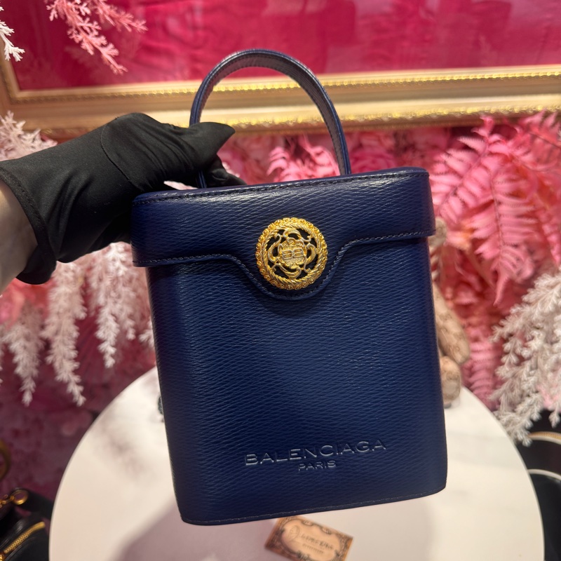 巴黎世家Balenciaga藍金手提包/王吉娜古董精品-0