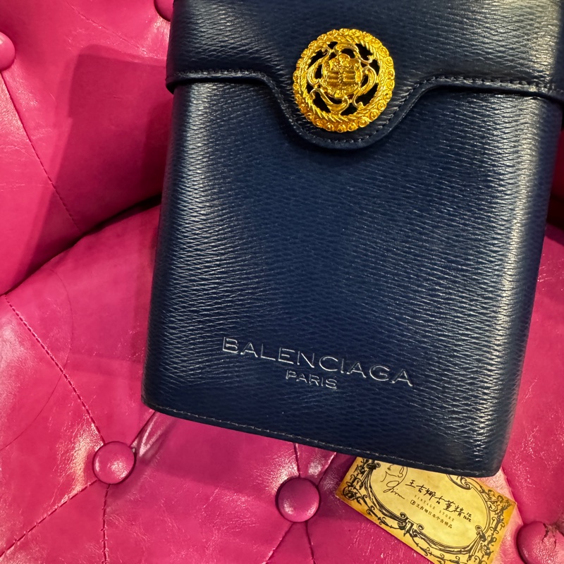 巴黎世家Balenciaga藍金手提包/王吉娜古董精品-3