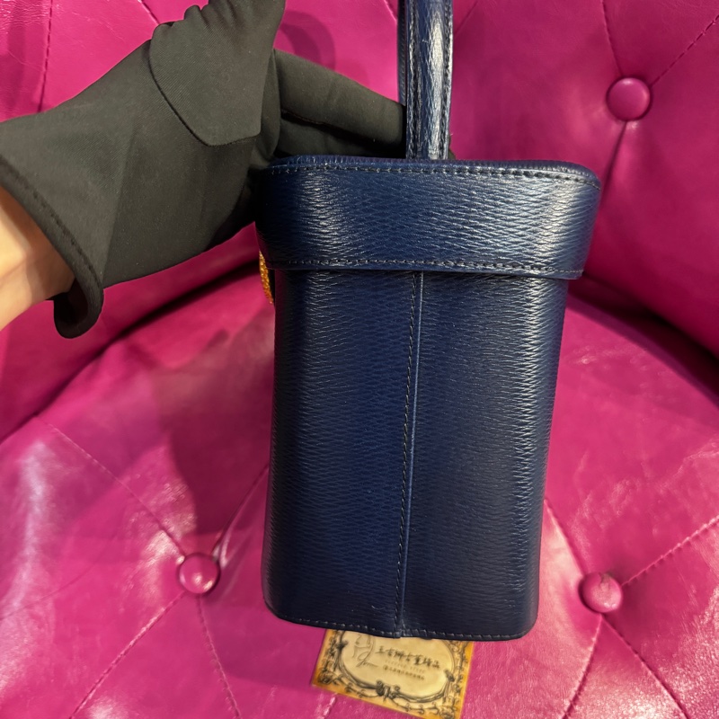 巴黎世家Balenciaga藍金手提包/王吉娜古董精品-6