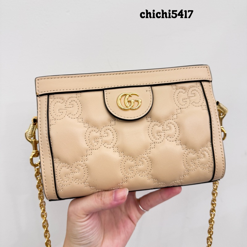 Gucci Mini孫芸芸包 奶茶牛皮磁吸小包-0