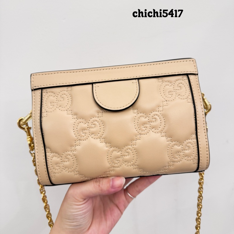 Gucci Mini孫芸芸包 奶茶牛皮磁吸小包-1
