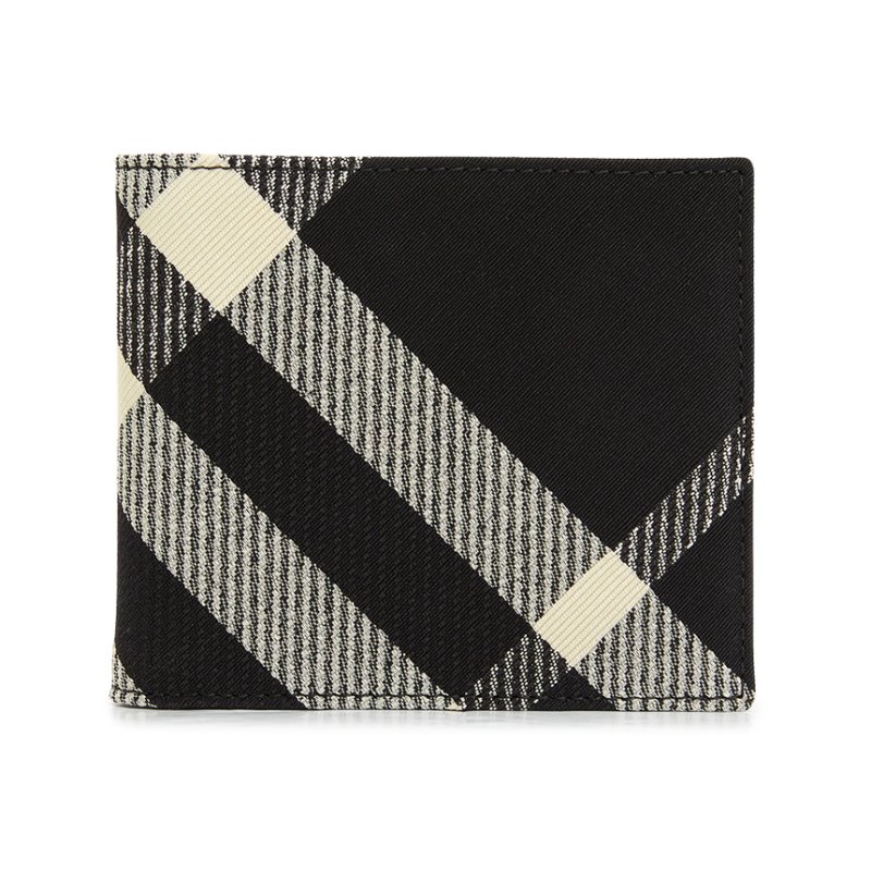 BURBERRY 黑白格子皮夾-0