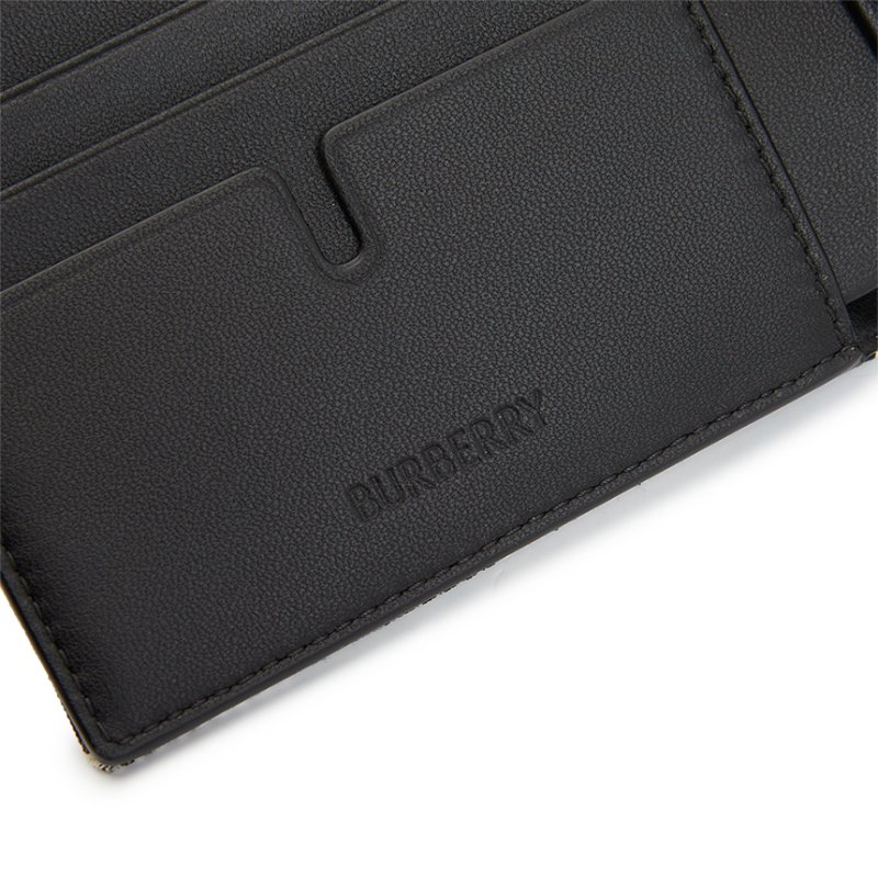 BURBERRY 黑白格子皮夾-4