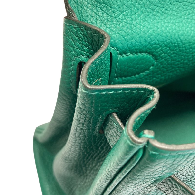 HERMES 愛馬仕 KELLY 28 C刻 皮革 手提包 絲絨綠 金釦-14