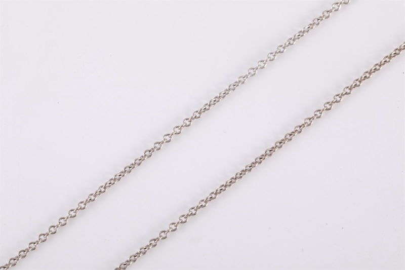 TIFFANY&CO(蒂芙尼) 18K白金 鑽石 白金 愛心 帶鑽 鑰匙 項鏈 18K-3