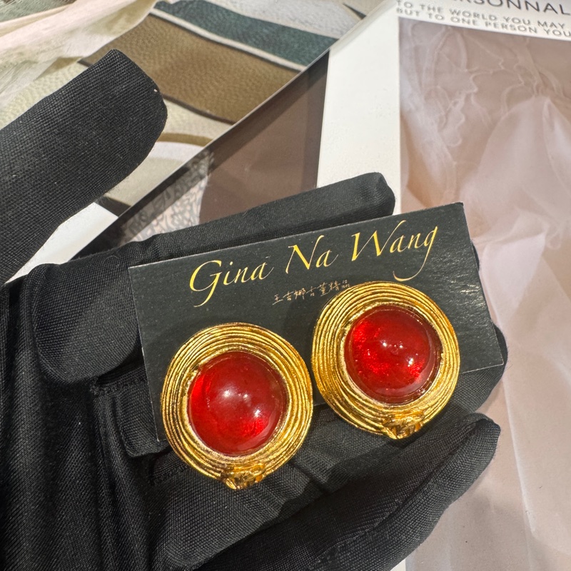 Chanel vintage 琉璃耳夾/王吉娜古董精品-2