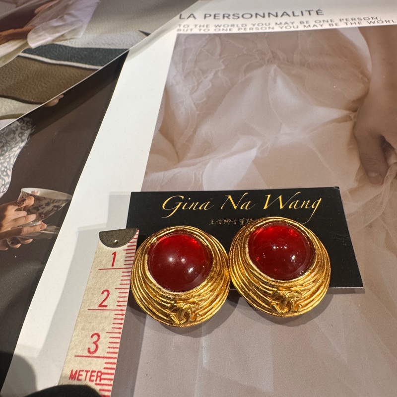 Chanel vintage 琉璃耳夾/王吉娜古董精品-3