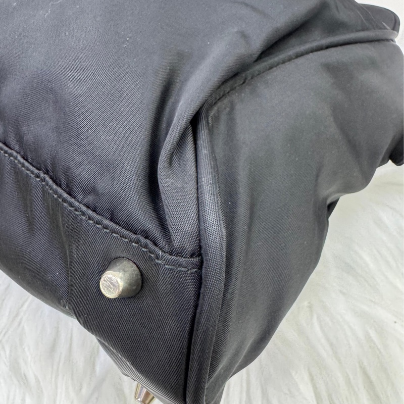 Prada 黑色尼龍手提包公事包鎖頭-6