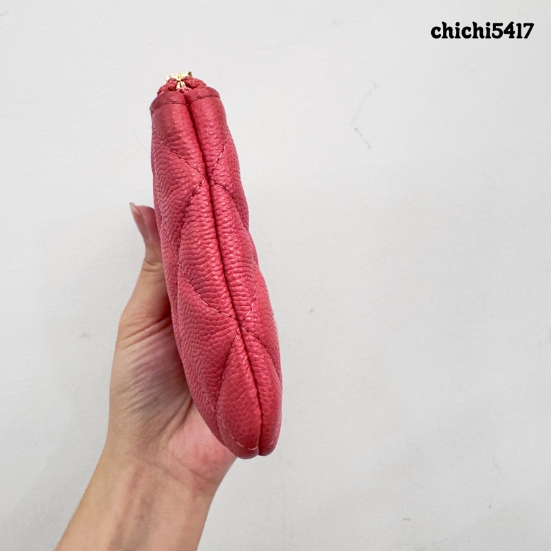Chanel 玫瑰粉荔枝皮零錢包-3