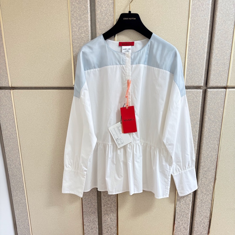 2）全新Max&co正品質感白色襯衫 38號 原價8000多-0