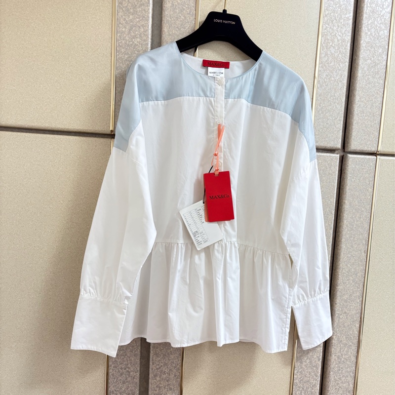 2）全新Max&co正品質感白色襯衫 38號 原價8000多-2