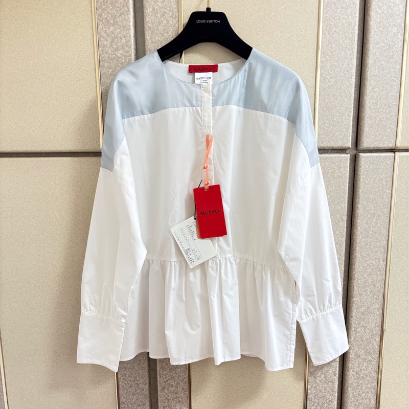 2）全新Max&co正品質感白色襯衫 38號 原價8000多-6
