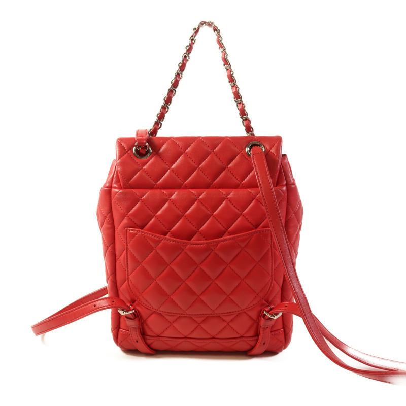 CHANEL 皮革Backpack金扣背包-1