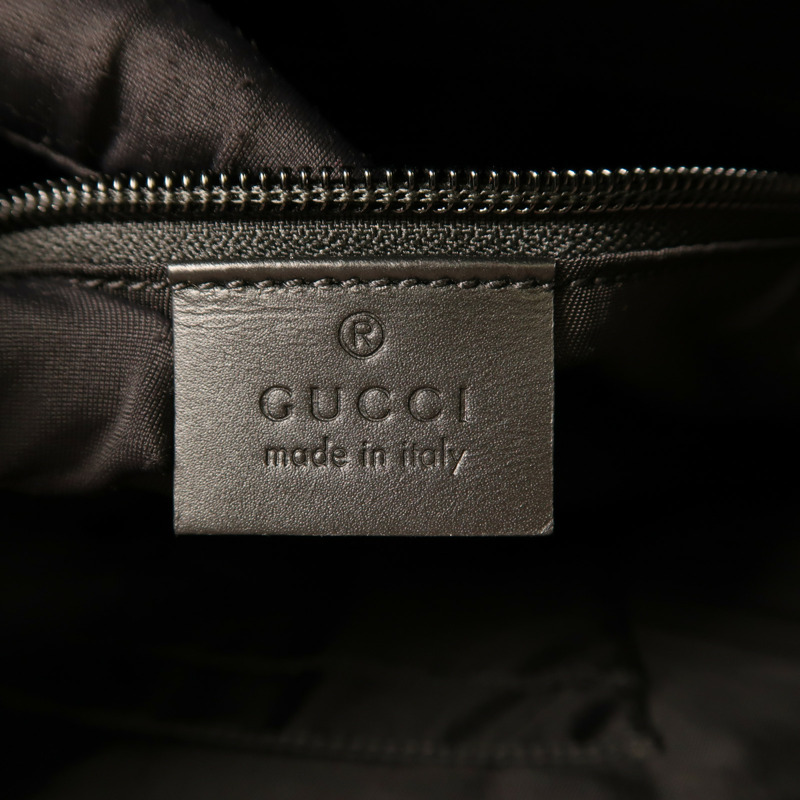 GUCCI 塗層帆布GG Supreme銀扣肩背袋-6