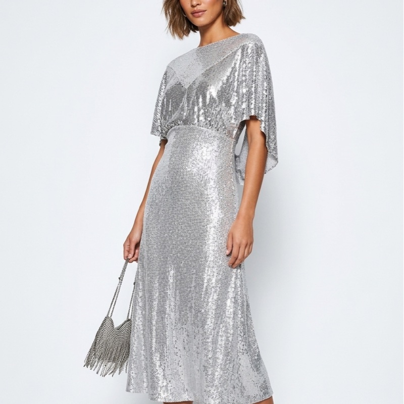 39)全新Paco Rabanne法國精品銀色洋裝禮服 38號-2