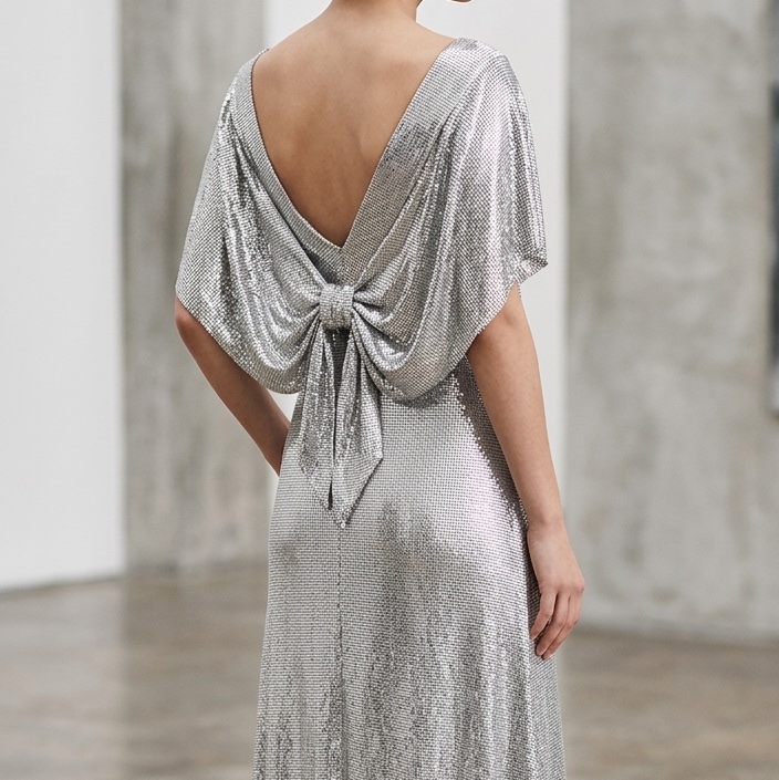 39)全新Paco Rabanne法國精品銀色洋裝禮服 38號-4