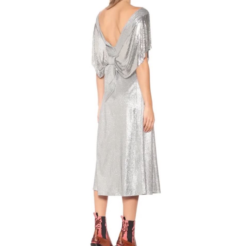 39)全新Paco Rabanne法國精品銀色洋裝禮服 38號-5