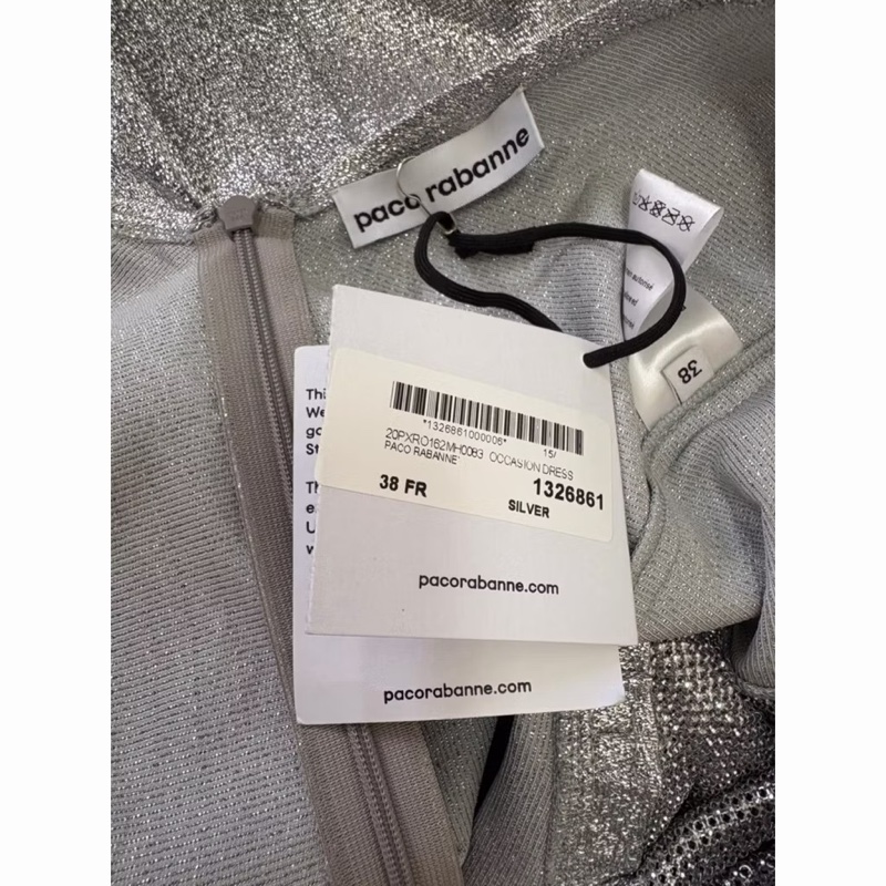 39)全新Paco Rabanne法國精品銀色洋裝禮服 38號-8