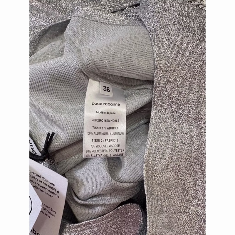39)全新Paco Rabanne法國精品銀色洋裝禮服 38號-9