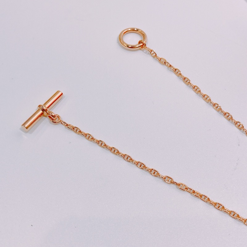 Tw4377 Hermes 愛馬仕頸鏈Frandole Pendant 0.45 ct 48 Diamond 18k Necklace Rose Gold-9
