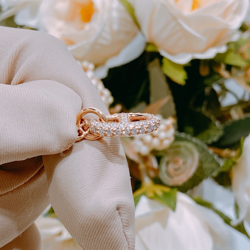 Tw4377 Hermes 愛馬仕頸鏈Frandole Pendant 0.45 ct 48 Diamond 18k Necklace Rose Gold-10