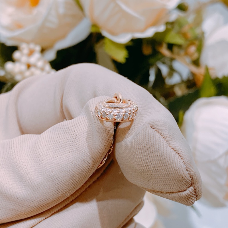 Tw4377 Hermes 愛馬仕頸鏈Frandole Pendant 0.45 ct 48 Diamond 18k Necklace Rose Gold-12