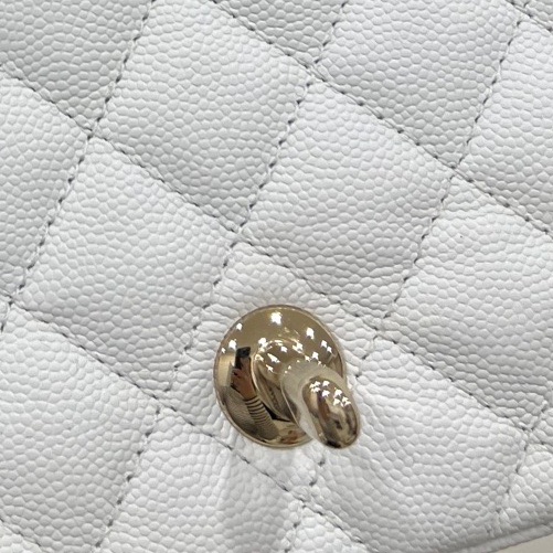 CHANEL 香奈兒 白色 17 方胖子 CF 鍊條包 斜背包 側背包 肩背包-21