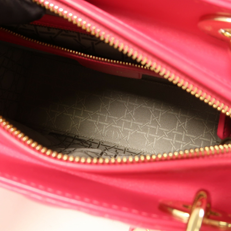 Dior 羊皮皮革Lady Dior金扣手挽肩背兩用袋-6