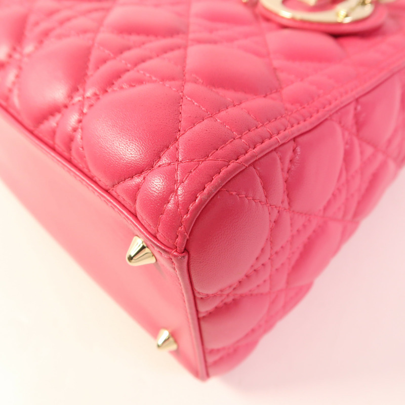 Dior 羊皮皮革Lady Dior金扣手挽肩背兩用袋-12