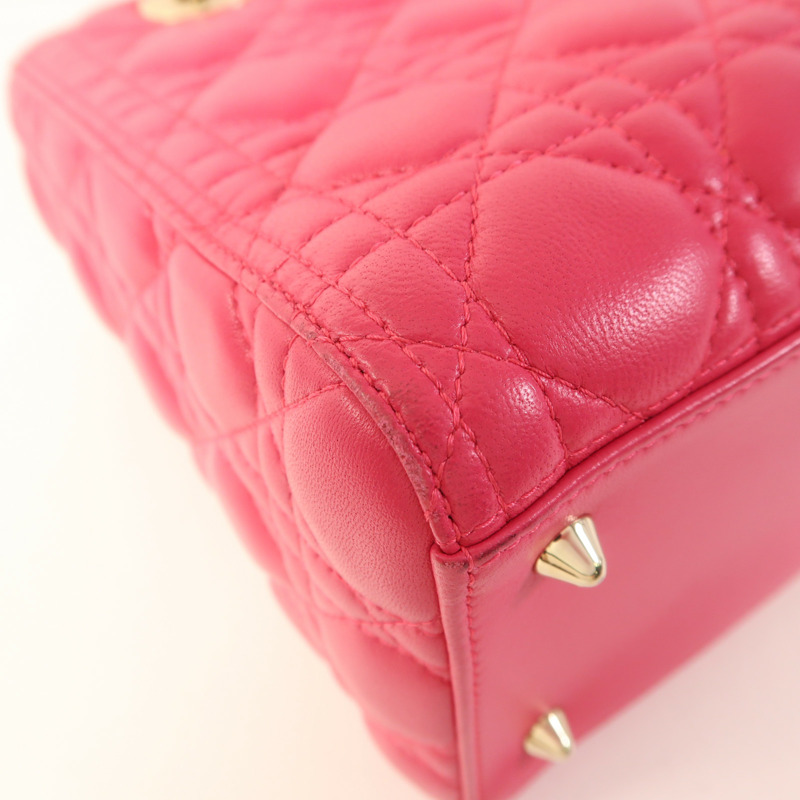 Dior 羊皮皮革Lady Dior金扣手挽肩背兩用袋-13