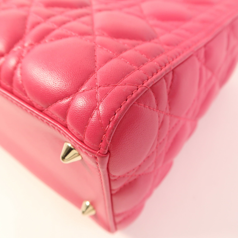 Dior 羊皮皮革Lady Dior金扣手挽肩背兩用袋-14